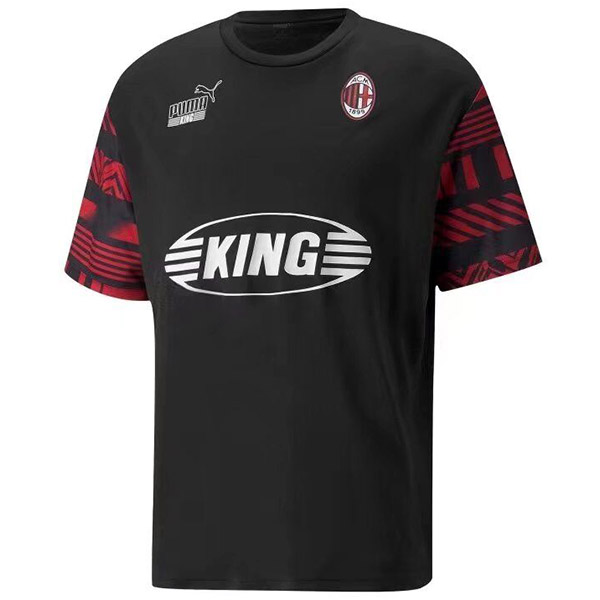AC Milan maglia da calcio da allenamento pre-partita maglia da calcio nera da uomo sportiva 2022-2023